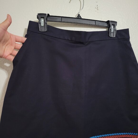 Brooks Brothers Embroidered Navy Blue 2-piece Set Top & Skirt Size 8 - Picture 8 of 14